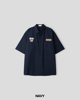 Temple linen short-sleeved shirt