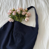 Daily eco bag_corduroy dot navy