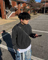 LW ピグメントラインニットジップ (4C)