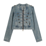 Eira Military Button Denim Jacket