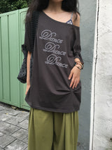 スタッズオフショルダーTシャツ