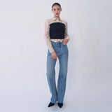 EMBROIDERED STRAIGHT JEANS