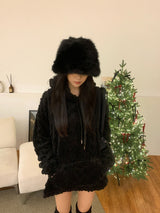 [UNISEX]Snowa cable Fleece Long Sleeve Hoodie 