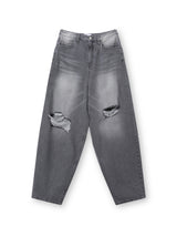 Destoryed Balloon Denim (2color)