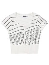 BOUQUET GIRL WORDING SHORT SLEEVE CARDIGAN [WHITE]