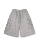 Stud Needle Walk Bermuda Sweat Pants - Gray