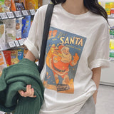 サンタ半袖ボクシーフィットTシャツ