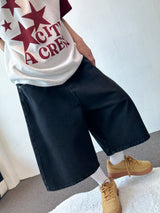 Blackberry Wide Fit Dark Denim Bermuda Shorts