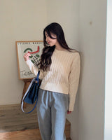 Winter Round Crop Twist Knit (6color)