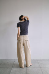 26SS★ WRAP CURVED COTTON TROUSER