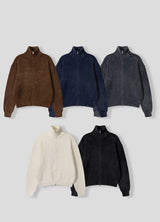 [Unisex] Angora high neck zip up cardigan(5color)