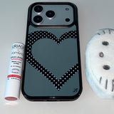 [MADE] [+MagSafe] ハートドットスマホケース (シルバーミラーナンパ―)