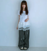 ドットパッチパンツ (gray)