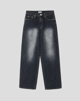 (UNISEX) Deep Blue Washing Wide Denim