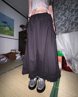(2color) Frill Wide Ribbon Banding Pants