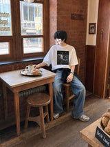 [A-T0258] モノクロキュート半袖Tシャツ