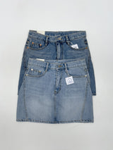 340 Curved Mini Denim Skirt
