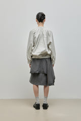 Unbalanced Lace Midi Skirt_Charcoal