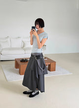 UNBALANCE WRAP LAYERED SKIRT
