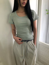 ラピノ Uネック 半袖Tシャツ