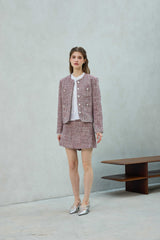 CHERISH TWEED SKIRT PANTS / RED