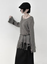 Lynch Fringe V-Neck Knit