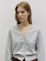 V NECK BOKASHI CARDIGAN LIGHT GRAY