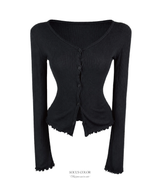 Lovie sheer ribbed cardigan (3color)