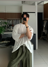 Cool Pin Tuck Linen Wide Pants