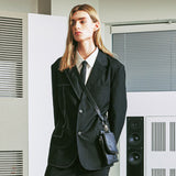 ハーフステッチシングルブレザー / Half stitch single blazer black