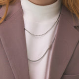 [Two-line set] Surgical steel necklace_CLEF TWO TONE NEC