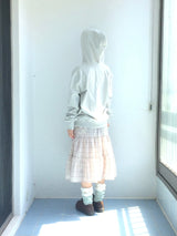 cream checkered pocket skirt