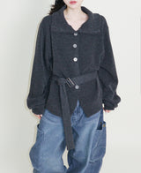 Square pocket balloon fit corduroy pants