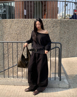 [ORIGINAL] Seer Off-Shoulder Long Sleeve T-Shirt