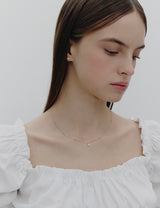 26SS★ Essence Silver (W) Moissanite Flower Dainty Necklace