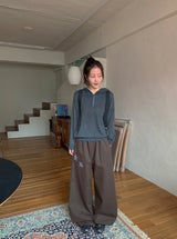 [BAONHAUS] コーリンスターパッチバンディングワイドパンツ
