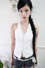 Frill halterneck sleeveless