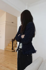 ナイトブルーツイードカーディガン (jacket)