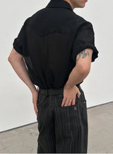 [S/S] Western シースルーリンクルシャツ(3color)