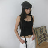 garden vintage summer top - black