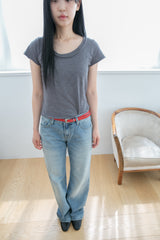 slub layered neck short sleeve top(4colors)