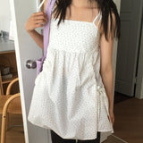 Sinia Square-Neck Floral Shirring Pocket Ribbon Mini Sleeveless Dress 3 Colors