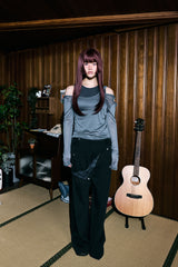See-through layered T-shirt set
