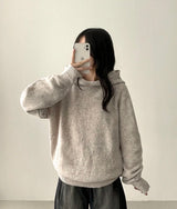 モコルーズフィットデイリーフーデッドニット