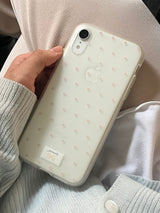 dot phonecase 半透明ドット柄ケース ベビーピンク