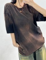 GRADATION WOVEN COLORBLOCK OVERFIT SHORT SLEEVE🖤🤎💙🩷 - 4 COLORS