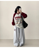 Rael Nagrang color matching point loose fit knit long sleeve