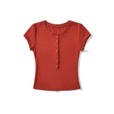 Lora Button Slim Tee