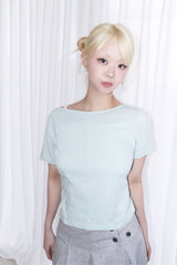 ONE-SHOULDER SEAM DETAIL SHORT-SLEEVE TEE 