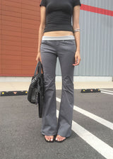 GLAM SHIRRING BOOTS CUT PANTS